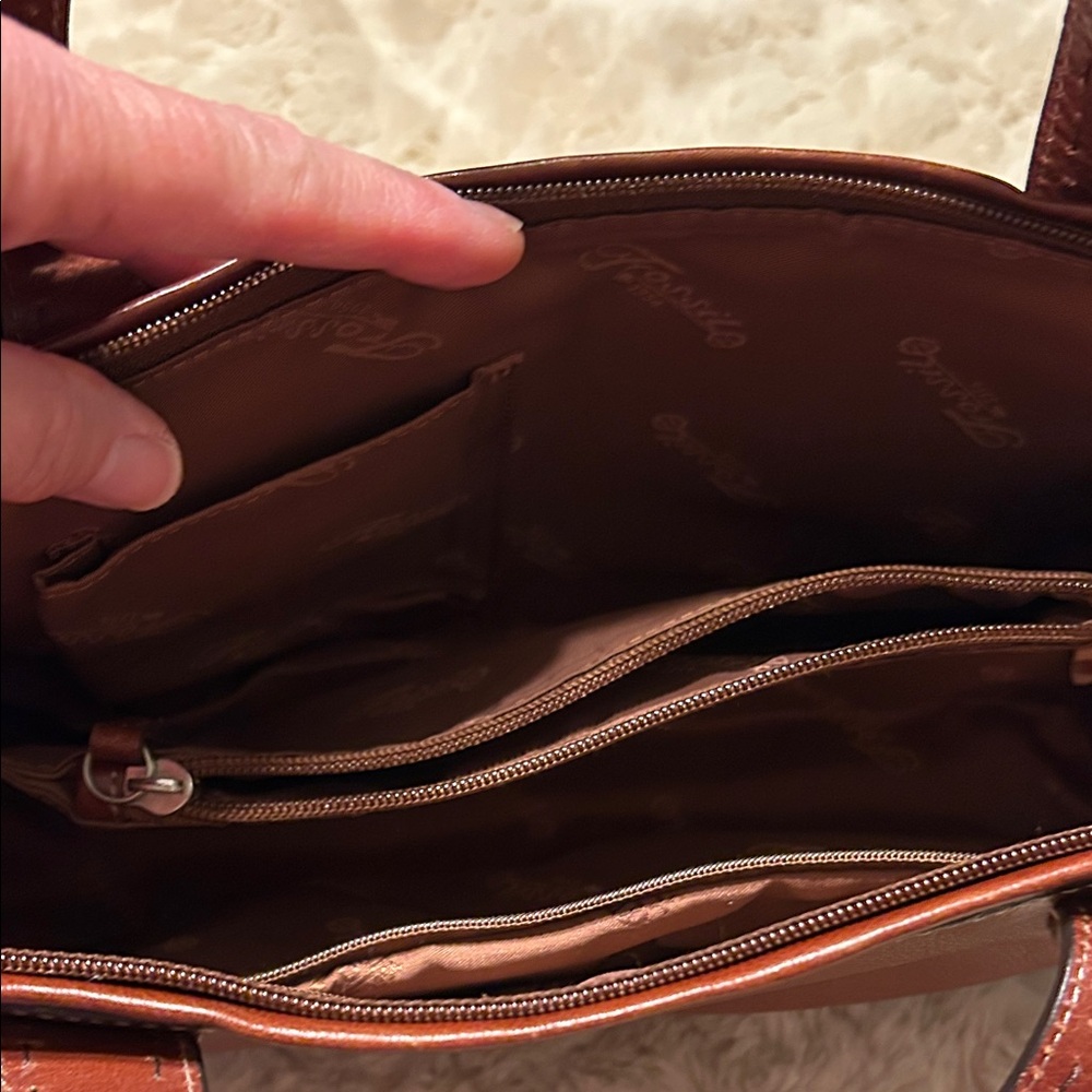 Fossil Rich Brown Leather Shoulder Bag - Picture 4 of 7
